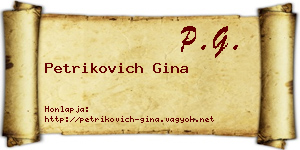 Petrikovich Gina névjegykártya